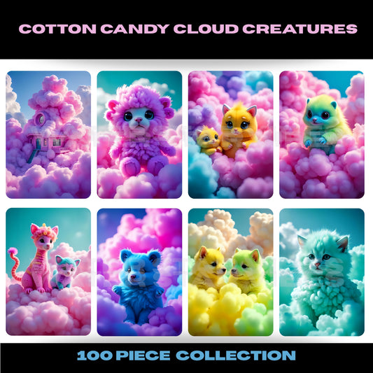 Cotton Candy Cloud Creatures 100 Piece Image Collection