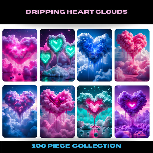 Dripping Heart Clouds 100 Piece Collection